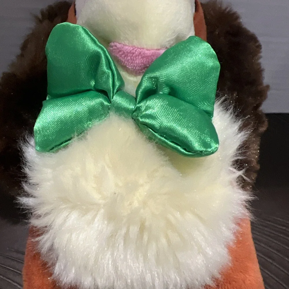 FIFI Puppy Cocker Spaniel Dog Plush Green Bow 6